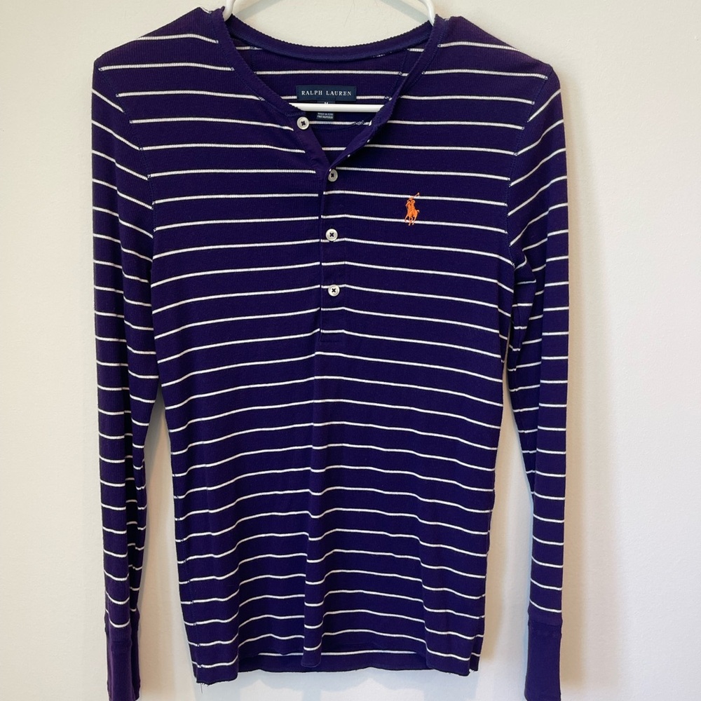 Ralph Lauren Purple Striped Long Sleeve Shirt
